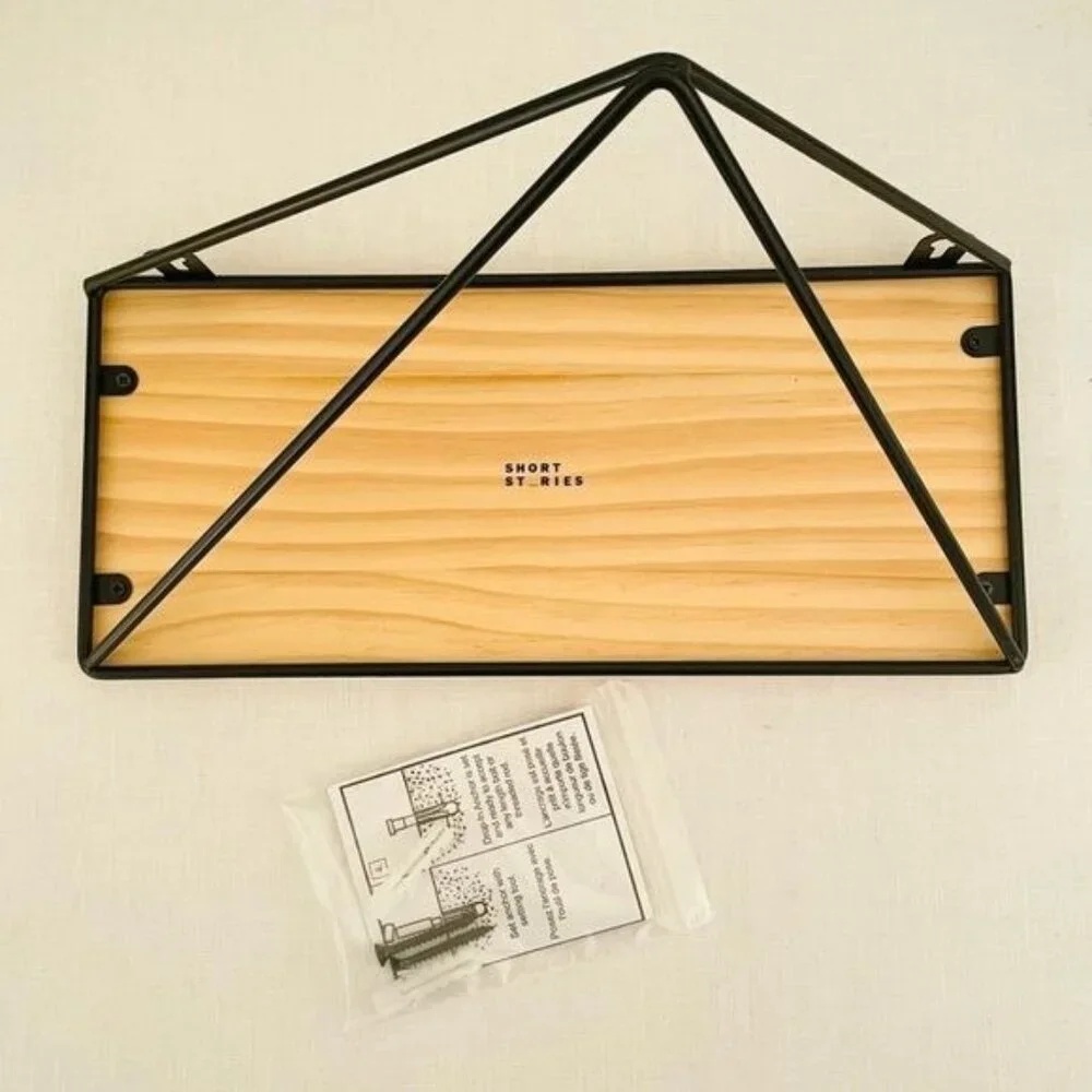 Short Stories Asymmetrical Wall Shelf w/Hardware to Hang Wood Floating